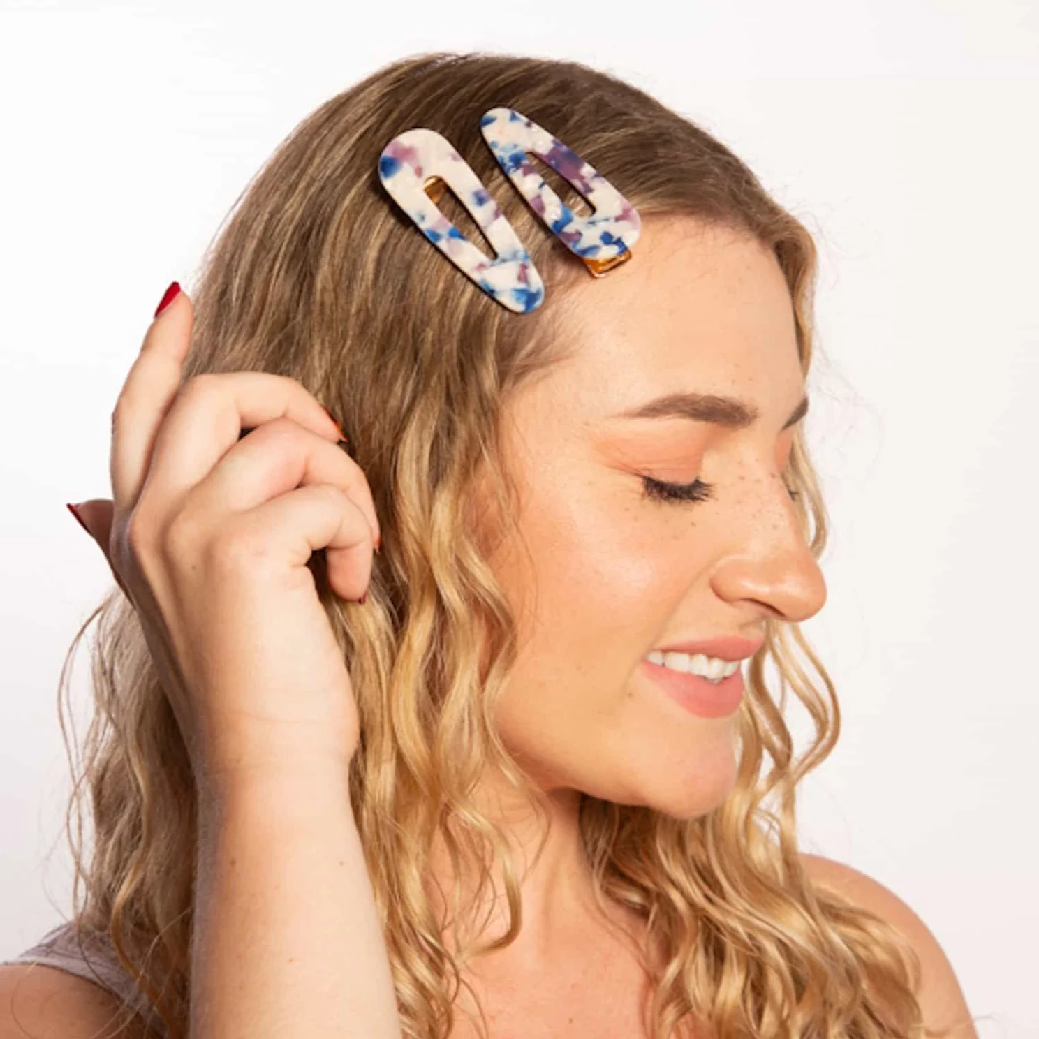 Only Curls Crocodile Hair Clips - Blue Confetti - Image 2
