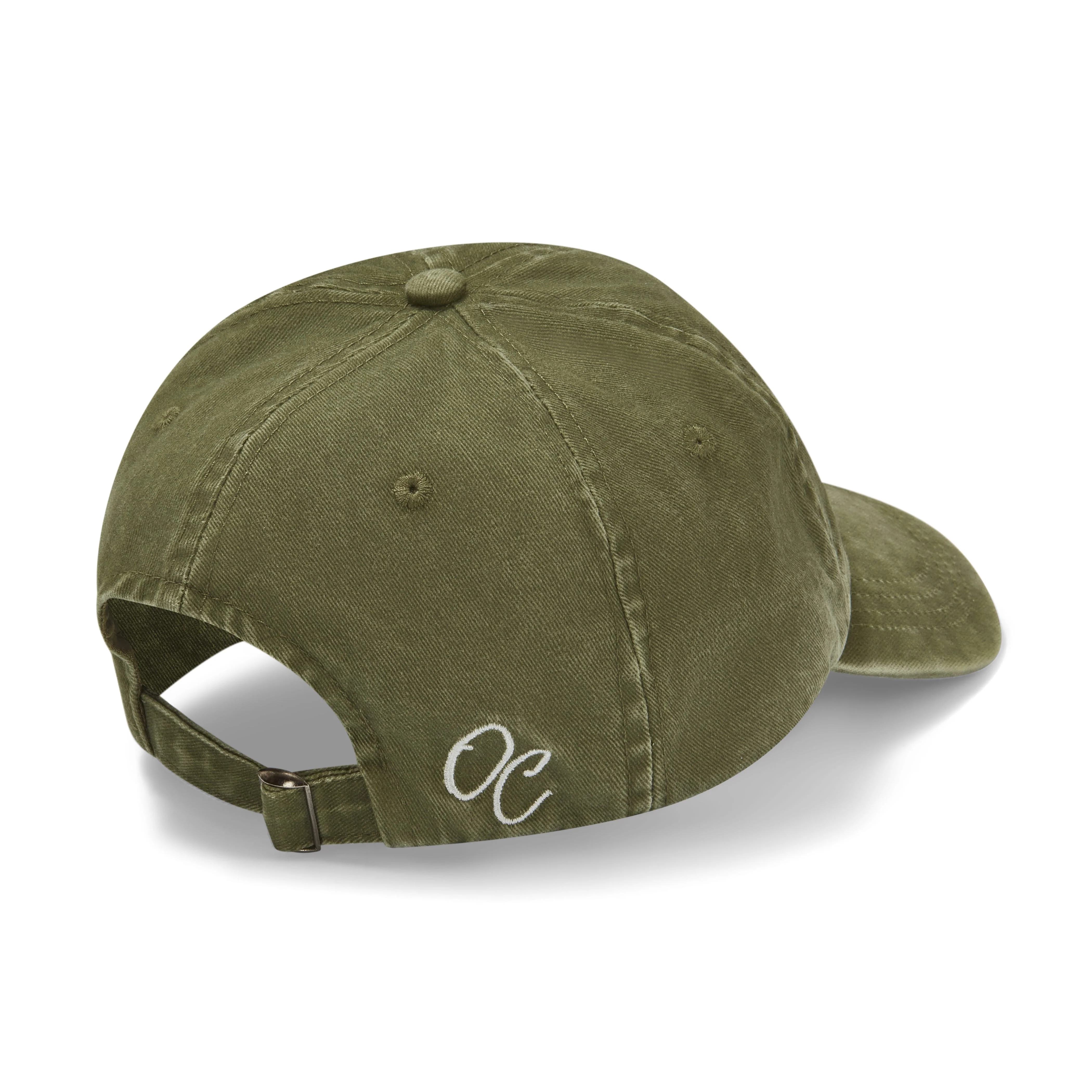 Only Curls Satin Lined Baseball Hat  - Washed Olive - Image 3
