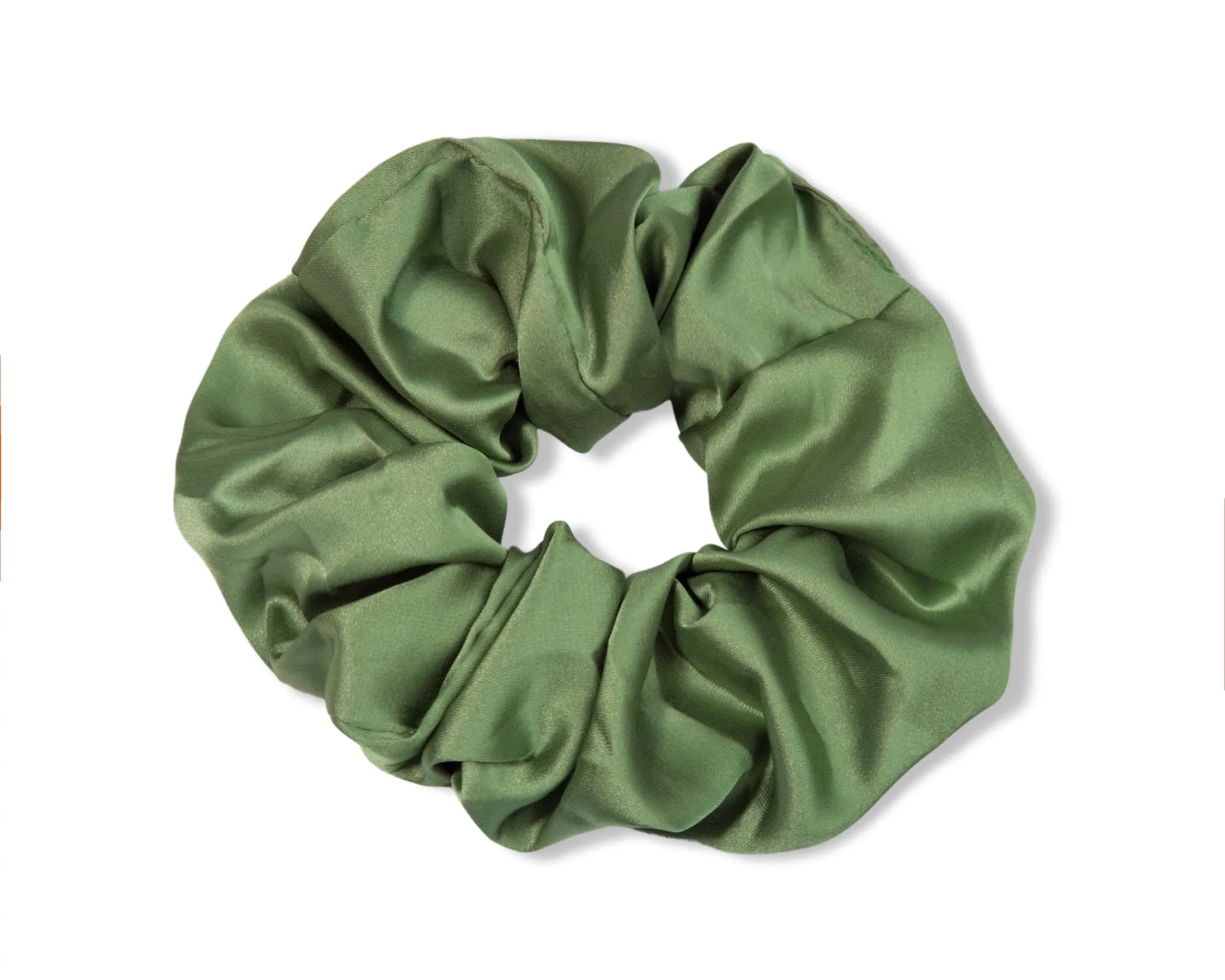 Only Curls Satin Scrunchie - Dusty Green - Image 2