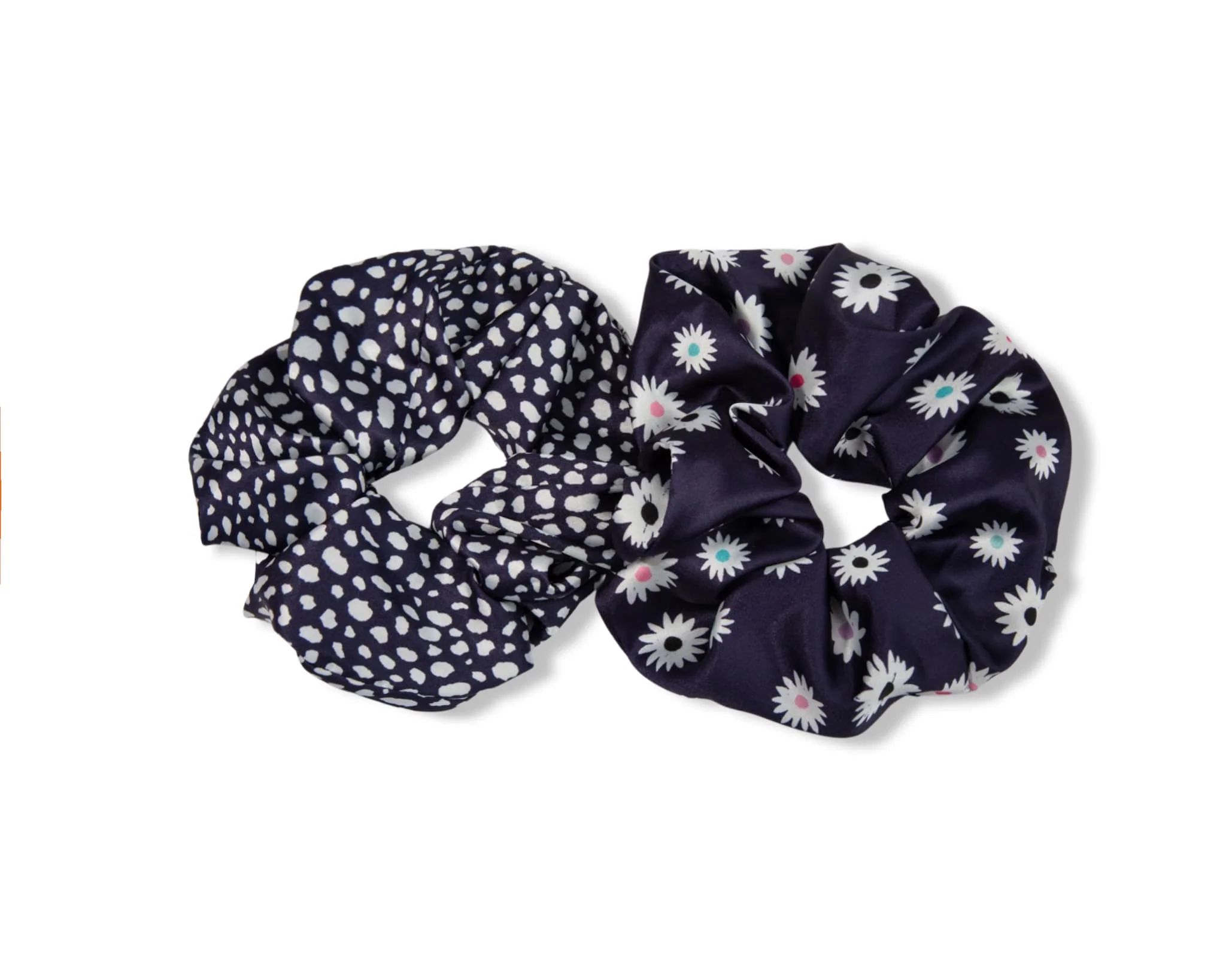 Only Curls Satin Scrunchies - Navy Twin Pack - Image 2