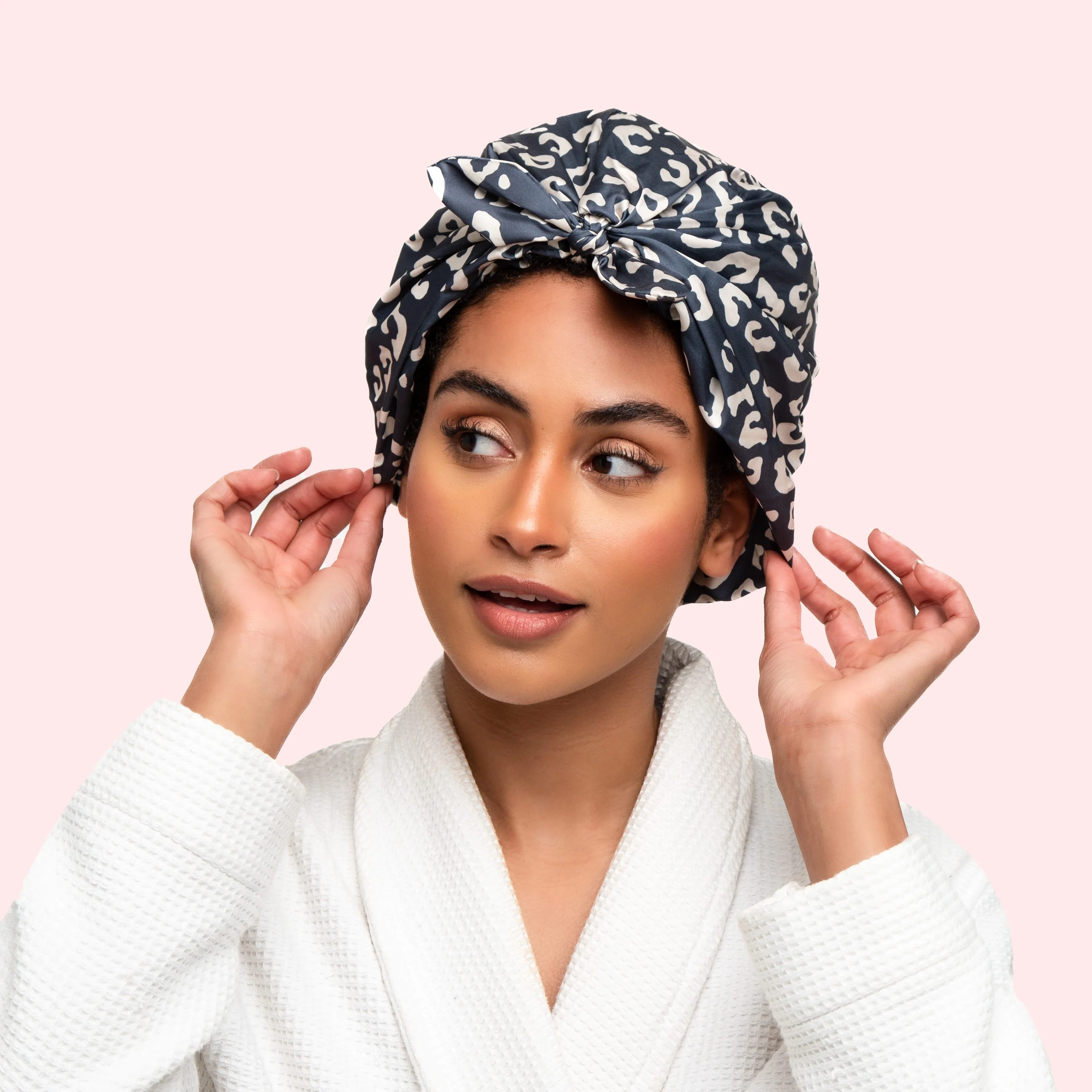 Only Curls Satin Sleep Turban - Leopard - Image 2