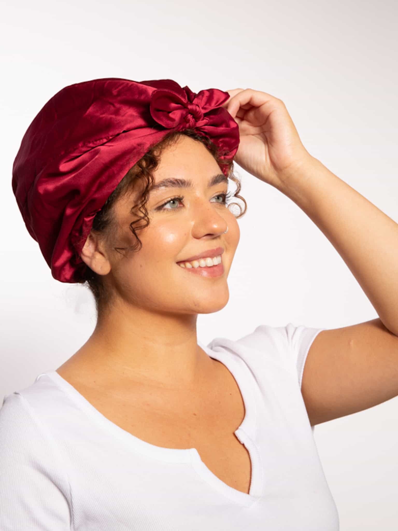 Only Curls Satin Sleep Turban - Rouge - Image 2