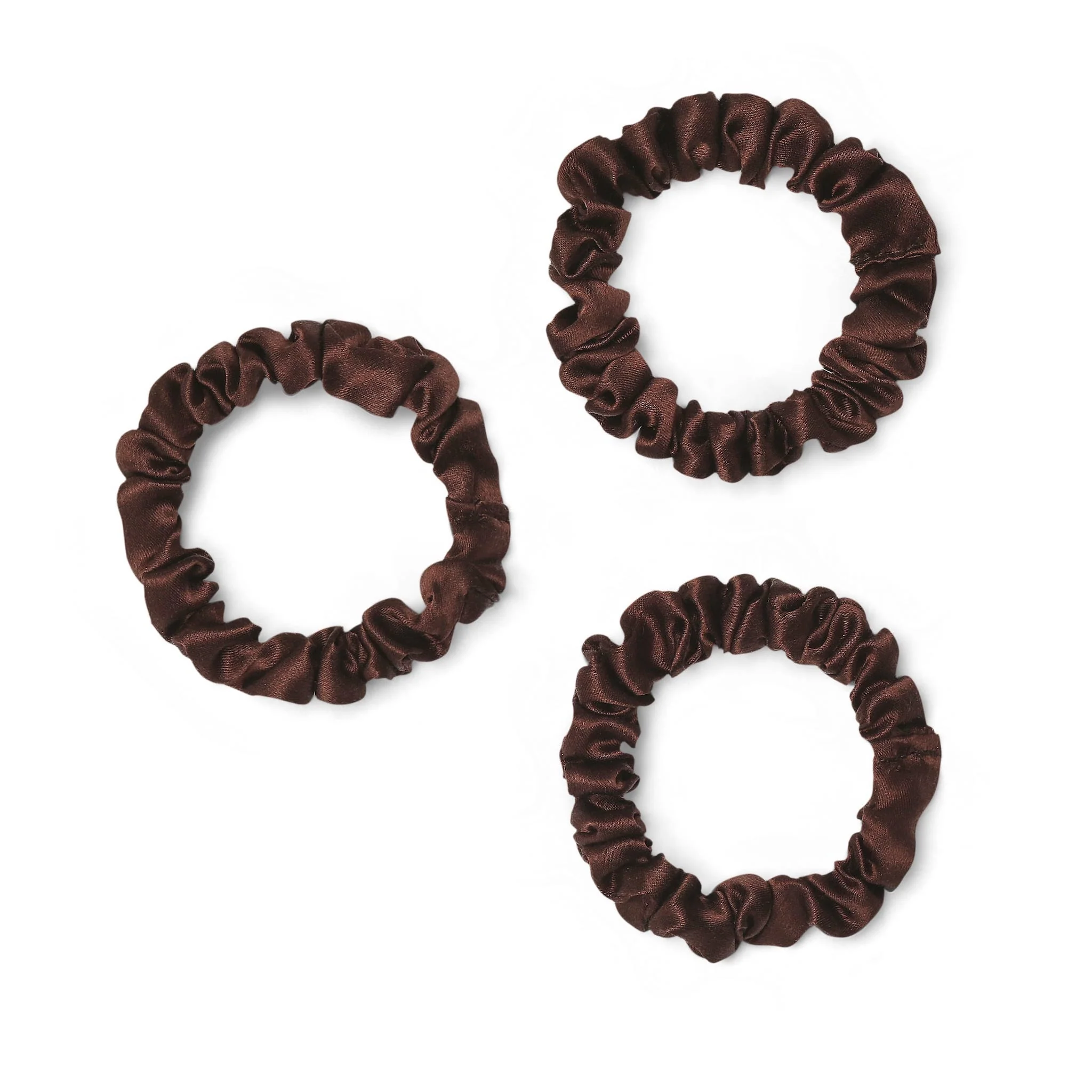 Only Curls Silk Scrunchies (Mini) - Brunette - Image 2