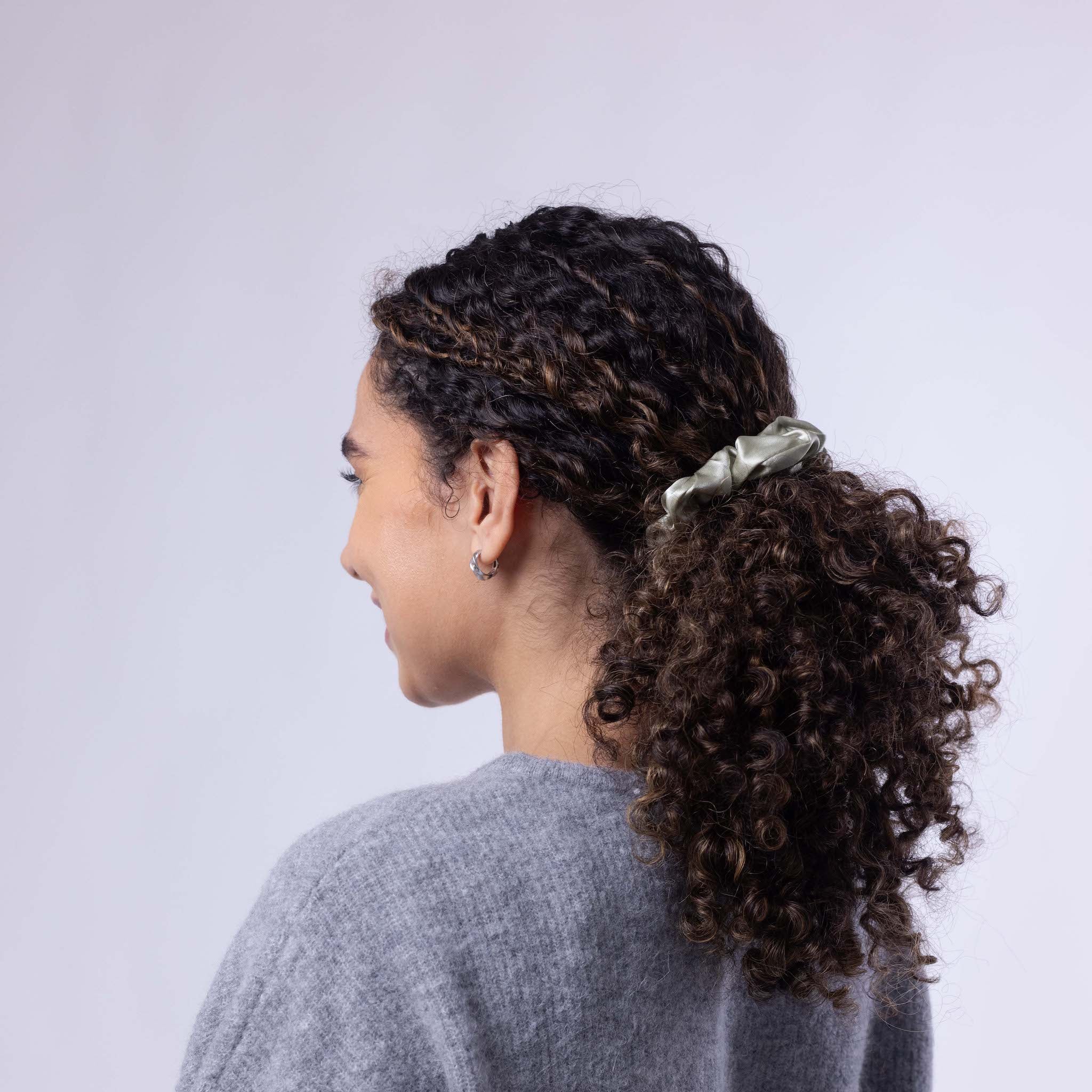 Only Curls Silk Scrunchies - Sage Green - Image 5