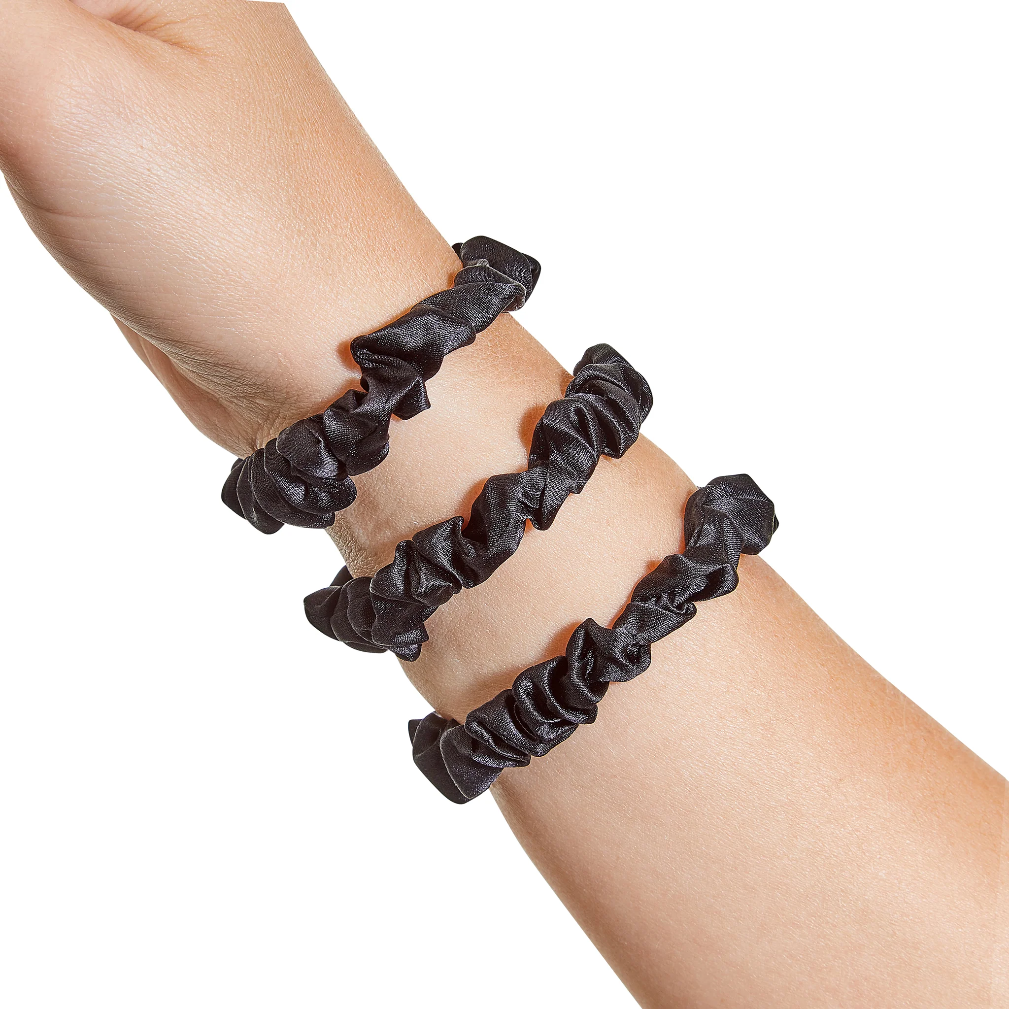 Only Curls Silk Scrunchies (Mini) - Black - Image 2